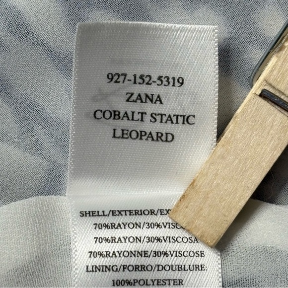 Rails Zana Smocked Long Sleeve Mini Dress Size XS Cobalt Static Leopard Print - Picture 11 of 12